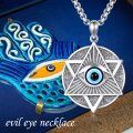 wholesale 925 Sterling Silver Evil Eye Star of David Necklace Pendant for Women and Men-0-5