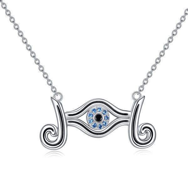 Sterling Silver Blue Evil Eye Pendant Necklace-0