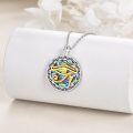 wholesale 925 Sterling Silver Abalone Shell Evil Eye Ankh Pendant Necklace for Women and Men-0-3