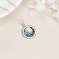 wholesale 925 Sterling Silver Abalone Shell Evil Eye Ankh Pendant Necklace for Women and Men-0-4