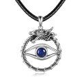 wholesale 925 Sterling Silver Blue Evil Eye Dragon Necklace Pendant Jewelry for Women and Men-0-0