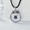 wholesale 925 Sterling Silver Blue Evil Eye Dragon Necklace Pendant Jewelry for Women and Men-0-4