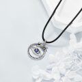 wholesale 925 Sterling Silver Blue Evil Eye Dragon Necklace Pendant Jewelry for Women and Men-0-5