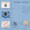 wholesale 925 Sterling Silver Round Blue Crystal Evil Eye Third Eye Pendant Necklace Jewelry-0-2