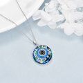 wholesale 925 Sterling Silver Round Blue Crystal Evil Eye Third Eye Pendant Necklace Jewelry-0-5