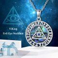 wholesale 925 Sterling Silver Abalone Shell Evil Eye Pendant Necklaces for Women Spiritual Protection s-0-5