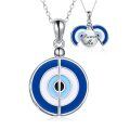 wholesale 925 Sterling Silver Evil Eye Pendant Necklaces with Blue Malachite - Mothers Day Gifts for Her-0-0