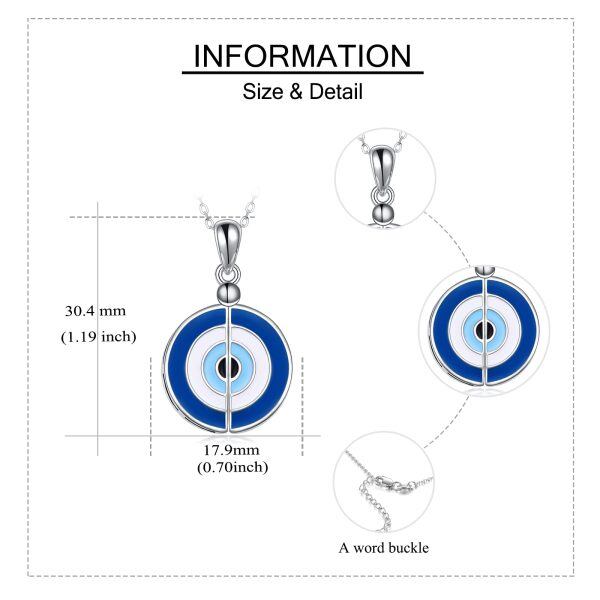 Sterling Silver Blue Evil Eye Pendant Necklace-1