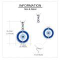 wholesale 925 Sterling Silver Evil Eye Pendant Necklaces with Blue Malachite - Mothers Day Gifts for Her-0-1