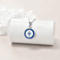 wholesale 925 Sterling Silver Evil Eye Pendant Necklaces with Blue Malachite - Mothers Day Gifts for Her-0-3