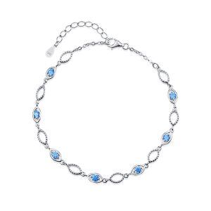 Sterling Silver Evil Eye Protection Link Chain Bracelets-0