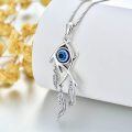wholesale 925 Sterling Silver Feathered Evil Eye Pendant Necklaces for Women-0-3