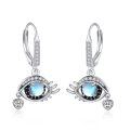 wholesale 925 Sterling Silver Moonstone Evil Eye Heart Drop Earrings Nazar  for Her-0-0