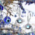 wholesale 925 Sterling Silver Moonstone Evil Eye Heart Drop Earrings Nazar  for Her-0-5