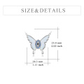 wholesale 925 Sterling Silver White Opal Evil Eye Butterfly Pendant Necklace for Women-0-1
