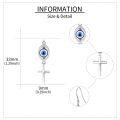 wholesale 925 Sterling Silver Blue Evil Eye Cross Dangle Drop Earrings for Women-0-1