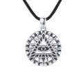 wholesale 925 Sterling Silver Evil Eye Triangle Pendant Necklaces for Women Girls-0-0