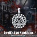 wholesale 925 Sterling Silver Evil Eye Triangle Pendant Necklaces for Women Girls-0-5