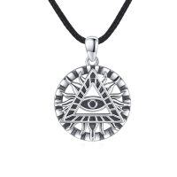 wholesale 925 Sterling Silver Evil Eye Triangle Pendant Necklaces for Women Girls- Oxidized/Oxidised