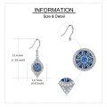 wholesale 925 Sterling Silver Evil Eye Blue Crystal Drop Dangle Earrings for Women and Girls-0-1