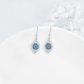 wholesale 925 Sterling Silver Evil Eye Blue Crystal Drop Dangle Earrings for Women and Girls-0-3