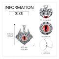 wholesale 925 Sterling Silver Red Evil Eye with Three Skulls Pendant Necklace for Women and Men-0-1