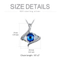 wholesale 925 Sterling Silver Snake & Blue Evil Eye Pendant Necklace Austrian Crystals Jewelry for Women-0-1