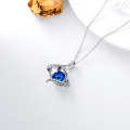 wholesale 925 Sterling Silver Snake & Blue Evil Eye Pendant Necklace Austrian Crystals Jewelry for Women-0-4