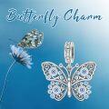 wholesale 925 Sterling Silver Butterfly Blue Evil Eye Charm Pendant Jewelry for Bracelet or Anklets-0-3