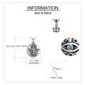 wholesale 925 Sterling Silver Hamsa Hand Tree of Life Pendant with Blue Crystal Eye Keepsake Urn Necklace for Ashes Cremation Jewelry-0-1