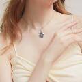 wholesale 925 Sterling Silver Hamsa Hand Tree of Life Pendant with Blue Crystal Eye Keepsake Urn Necklace for Ashes Cremation Jewelry-0-2