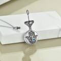 wholesale 925 Sterling Silver Hamsa Hand Tree of Life Pendant with Blue Crystal Eye Keepsake Urn Necklace for Ashes Cremation Jewelry-0-3