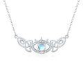 wholesale 925 Sterling Silver Celtic Knot Evil Eye Pendant Necklace w/ Rainbow Moonstone for Women-0-0
