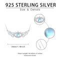 wholesale 925 Sterling Silver Celtic Knot Evil Eye Pendant Necklace w/ Rainbow Moonstone for Women-0-1
