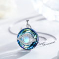 wholesale 925 Sterling Silver Blue Evil Eye Crystal Pendant Lucky Charm Necklace for Women Gifts-0-4