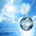 wholesale 925 Sterling Silver Blue Evil Eye Crystal Pendant Lucky Charm Necklace for Women Gifts-0-5
