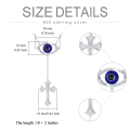 wholesale 925 Sterling Silver Blue Evil Eye CZ Cross Y-Lariat Pendant Protection Necklace-0-1