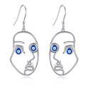wholesale 925 Sterling Silver Evil Eye Face Drop Earrings for Women and Girls-0-0
