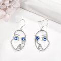 wholesale 925 Sterling Silver Evil Eye Face Drop Earrings for Women and Girls-0-3