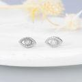 wholesale 925 Sterling Silver Evil Eye Stud Earrings with Cubic Zirconia for Women and Girls-0-3