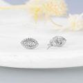 wholesale 925 Sterling Silver Evil Eye Stud Earrings with Cubic Zirconia for Women and Girls-0-4