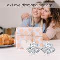 wholesale 925 Sterling Silver Evil Eye Stud Earrings with Cubic Zirconia for Women and Girls-0-5