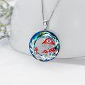 wholesale 925 Sterling Silver Gold-Plated Crystal Red Mushroom Pendant Necklace for Women Gifts-0-3