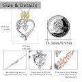 wholesale 925 Sterling Silver CZ Sunflower Heart Necklace Mom Gifts for Mother's Day-0-1