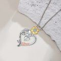 wholesale 925 Sterling Silver CZ Sunflower Heart Necklace Mom Gifts for Mother's Day-0-3