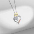 wholesale 925 Sterling Silver CZ Sunflower Heart Necklace Mom Gifts for Mother's Day-0-4