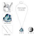 wholesale 925 Sterling Silver Blue Crystal Heart Mom Pendant Necklace - Mother's Day Gift-0-1