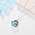 wholesale 925 Sterling Silver Blue Crystal Heart Mom Pendant Necklace - Mother's Day Gift-0-3