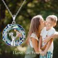 wholesale 925 Sterling Silver Blue Crystal Angel & Mom Necklace - Mothers Day Gift for Her-0-5