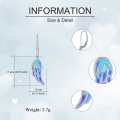 wholesale 925 Sterling Silver Angel Wing Drop Earrings with Blue Enamel - Irish s for Women-0-1